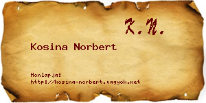 Kosina Norbert névjegykártya
