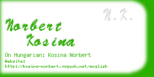 norbert kosina business card
